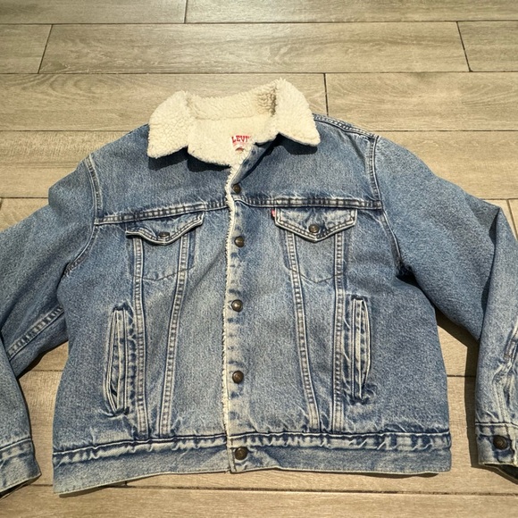 Vintage Levi's Men's Blue and Cream Coat Size 46R - Picture 4 of 9